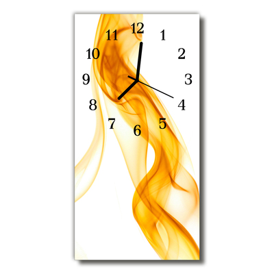 Reloj de vidrio Arte abstracto humo naranja