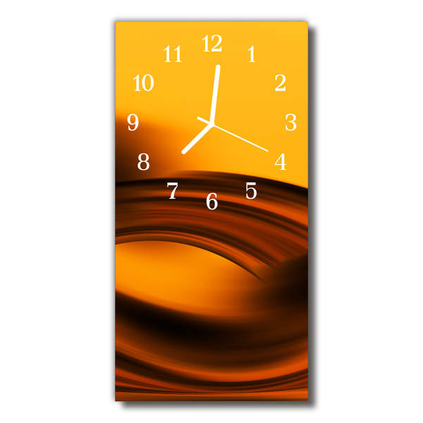 Reloj de vidrio Arte olas abstracto naranja