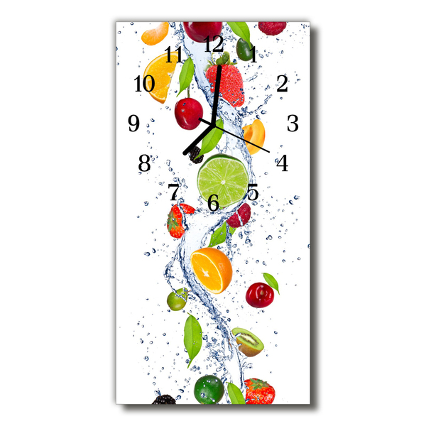 Reloj de vidrio Cocina fruta agua de colores