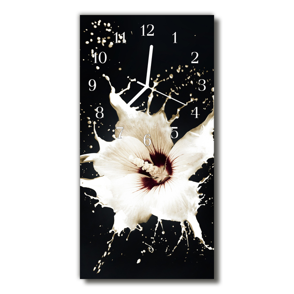 Reloj de vidrio Flores flor blanca