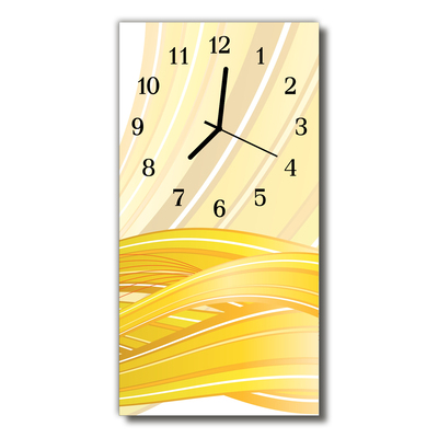 Reloj de vidrio Arte gráfico abstracto amarillo