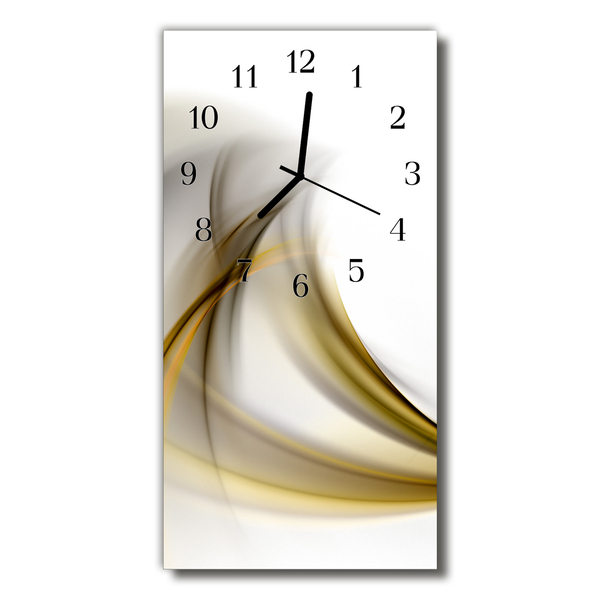 Reloj de vidrio Arte abstracto líneas beige