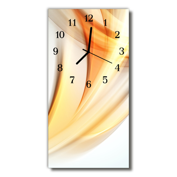 Reloj de vidrio Arte abstracto líneas naranja