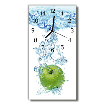Reloj de vidrio Cocina agua manzana colorido