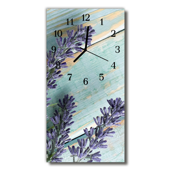 Reloj de vidrio Flores lavanda púrpura