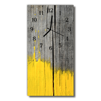 Reloj de vidrio Madera pintura amarillo