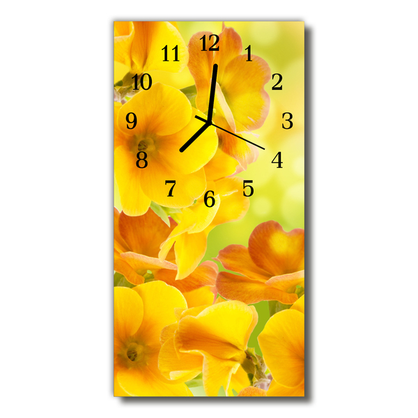 Reloj de vidrio Flores naturaleza pétalos amarillo