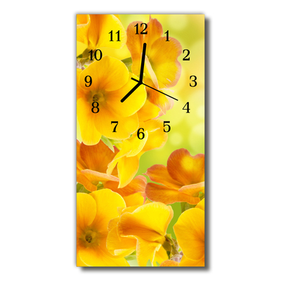 Reloj de vidrio Flores naturaleza pétalos amarillo