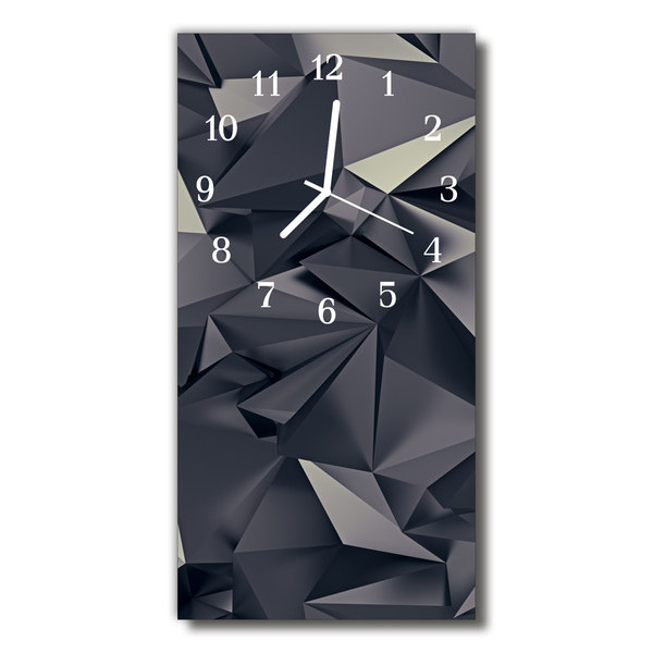 Reloj de vidrio Arte geometría negro