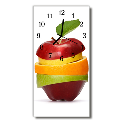 Reloj de vidrio Cocina fruta manzana colorida