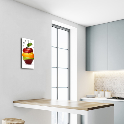 Reloj de vidrio Cocina fruta manzana colorida