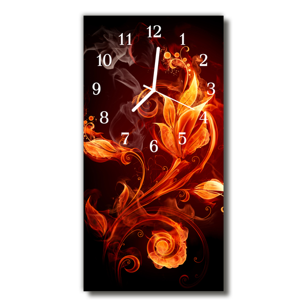 Reloj de vidrio Flores flores abstractas colorido