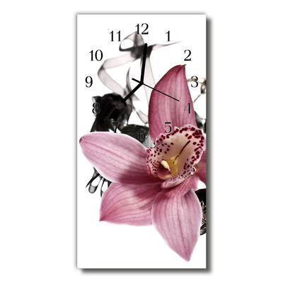 Reloj de vidrio Flores orquídea colorida