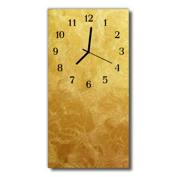 Reloj de vidrio Arte flores oro
