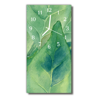 Reloj de vidrio Naturaleza hojas verde