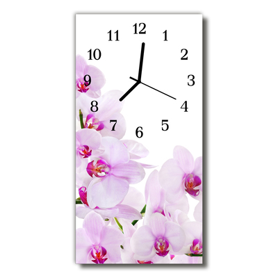 Reloj de vidrio Flores orquídeas púrpura