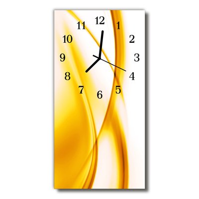 Reloj de vidrio Arte ola líneas amarillo