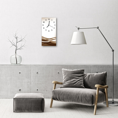 Reloj de vidrio Naturaleza olas líneas marrón