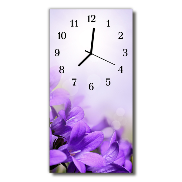 Reloj de vidrio Flores púrpura