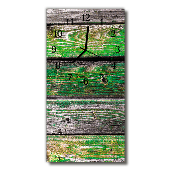 Reloj de vidrio Tablas de madera musgo verde