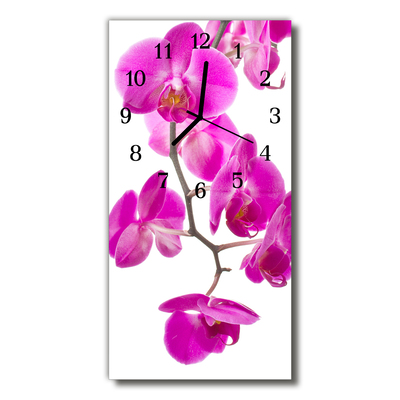 Reloj de vidrio Flores orquídeas rosa