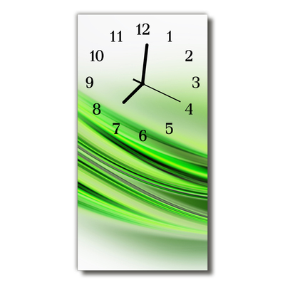 Reloj de vidrio Arte líneas gráfico verde