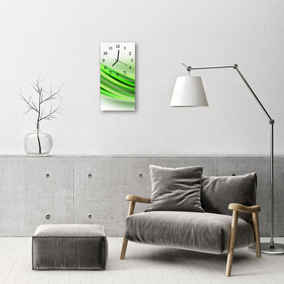 Reloj de vidrio Arte líneas gráfico verde