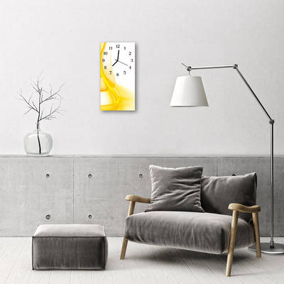 Reloj de vidrio Arte abstracto amarillo