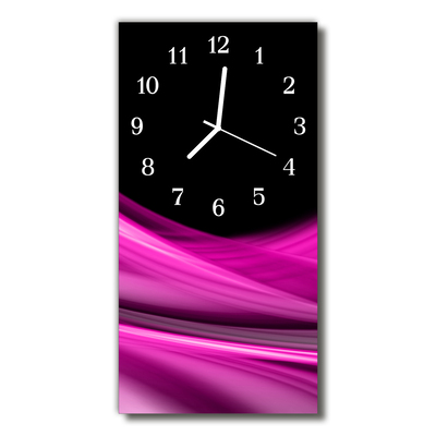 Reloj de vidrio Arte abstracto líneas rosa