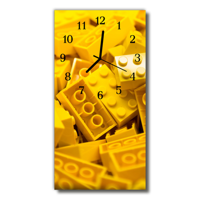 Reloj de vidrio Bloques lego amarillo