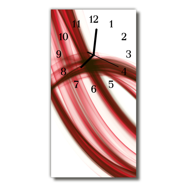 Reloj de vidrio Arte abstracto líneas rojo