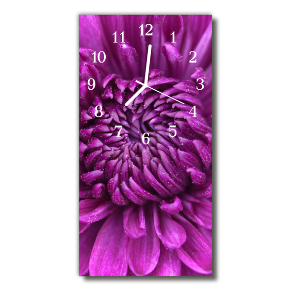 Reloj de vidrio Flores peonía púrpura