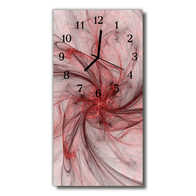 Reloj de vidrio Arte abstracto rojo