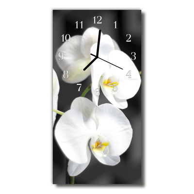 Reloj de vidrio Flores orquídea blanco