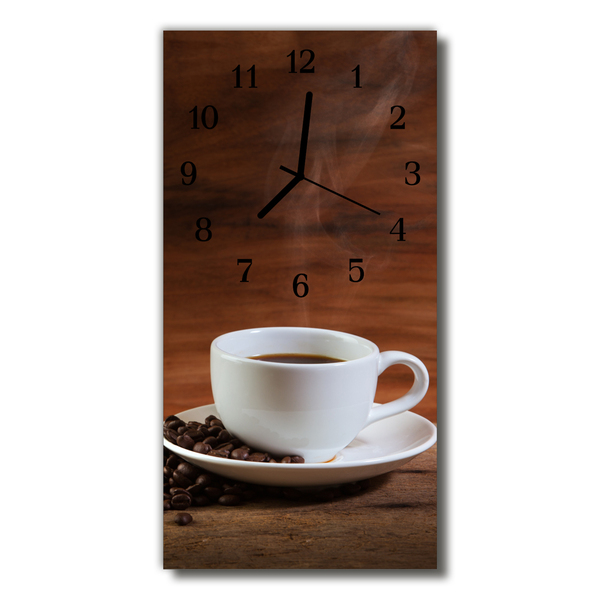 Reloj de vidrio Cocina café taza marrón