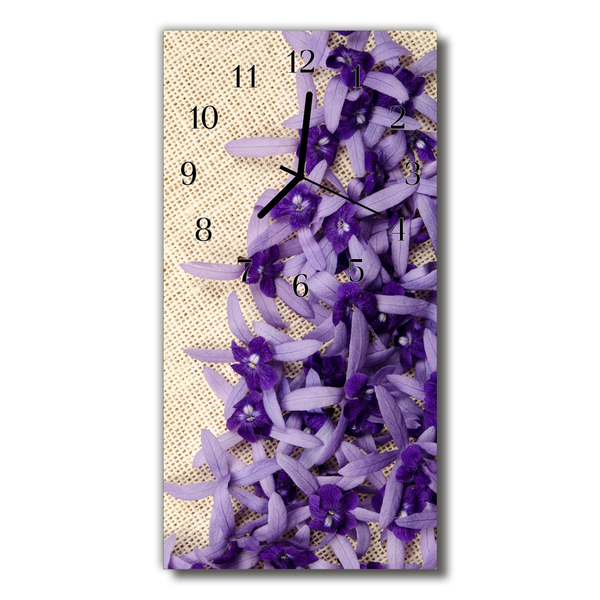 Reloj de vidrio Flores lavanda colorido