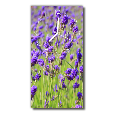 Reloj de vidrio Flores lavanda colorido