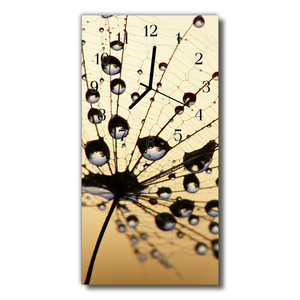 Reloj de vidrio Naturaleza telaraña gotas dorado