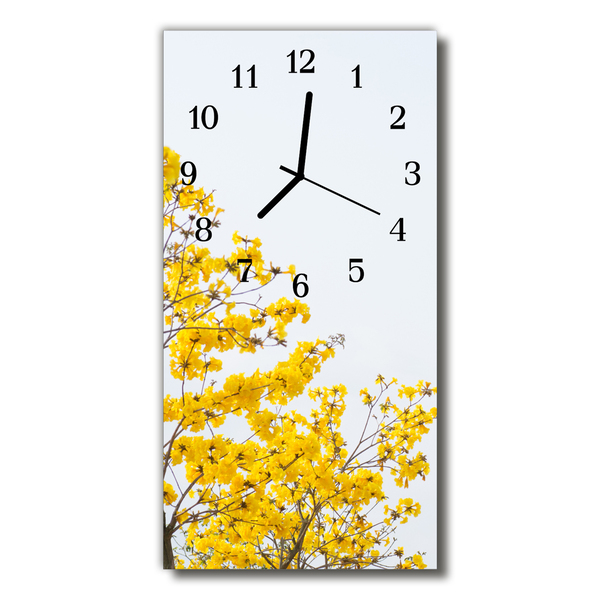 Reloj de vidrio Naturaleza árboles en flor colorido