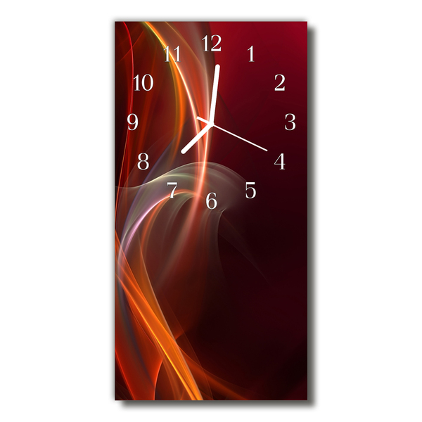 Reloj de vidrio Arte abstracto naranja