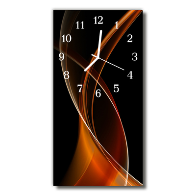 Reloj de vidrio Arte abstracto líneas marrón
