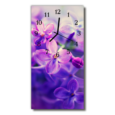 Reloj de vidrio Flores flores púrpura