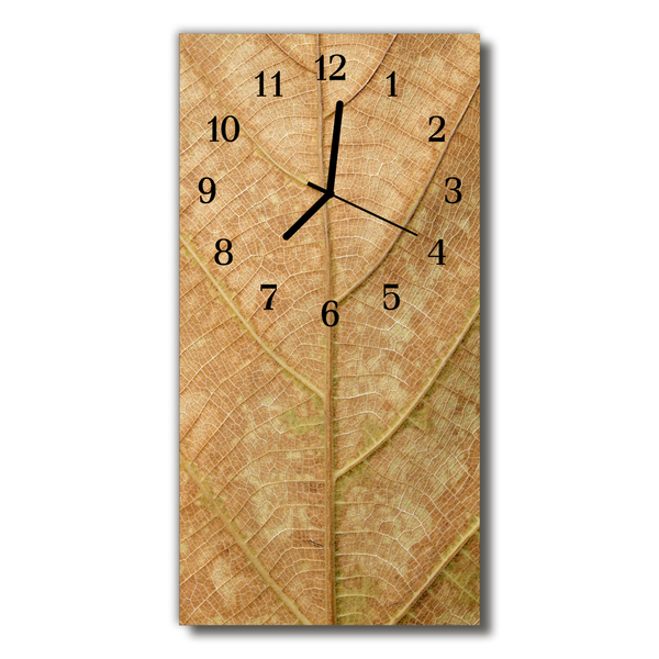 Reloj de vidrio Naturaleza hoja beige