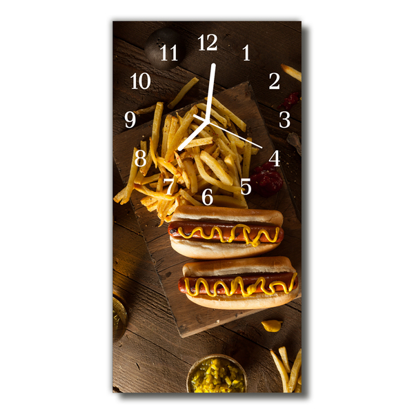 Reloj de vidrio Cocina fast food colorido