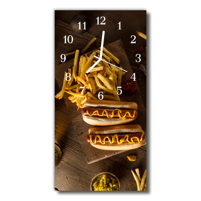 Reloj de vidrio Cocina fast food colorido