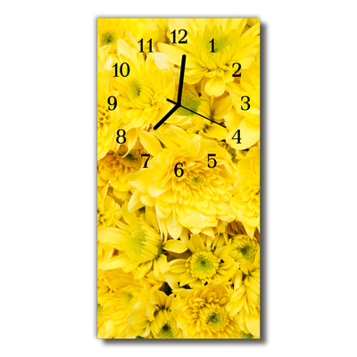 Reloj de vidrio Flores flores amarillo