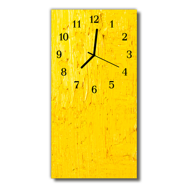 Reloj de vidrio Arte abstracto gráfico amarillo