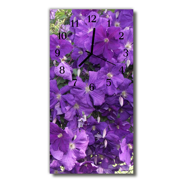 Reloj de vidrio Flores primulas púrpura