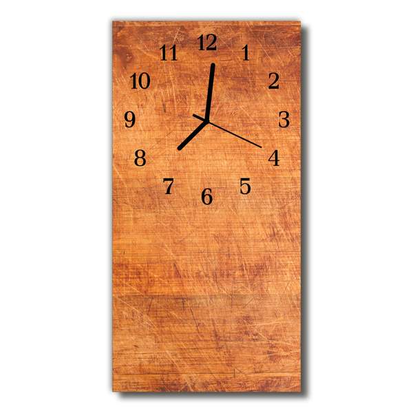 Reloj de vidrio Tablones de madera marrón