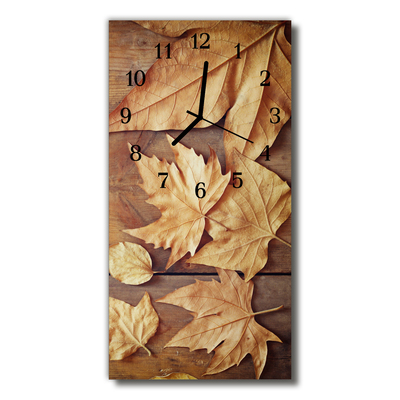 Reloj de vidrio Naturaleza hojas marrón